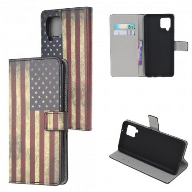 Capa Flip Para Samsung Galaxy A22 Bandeira Americana