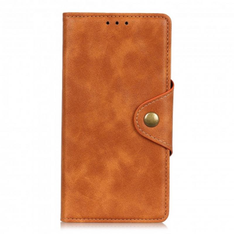 Capa Flip Para Samsung Galaxy A22 Botão De Couro Falso