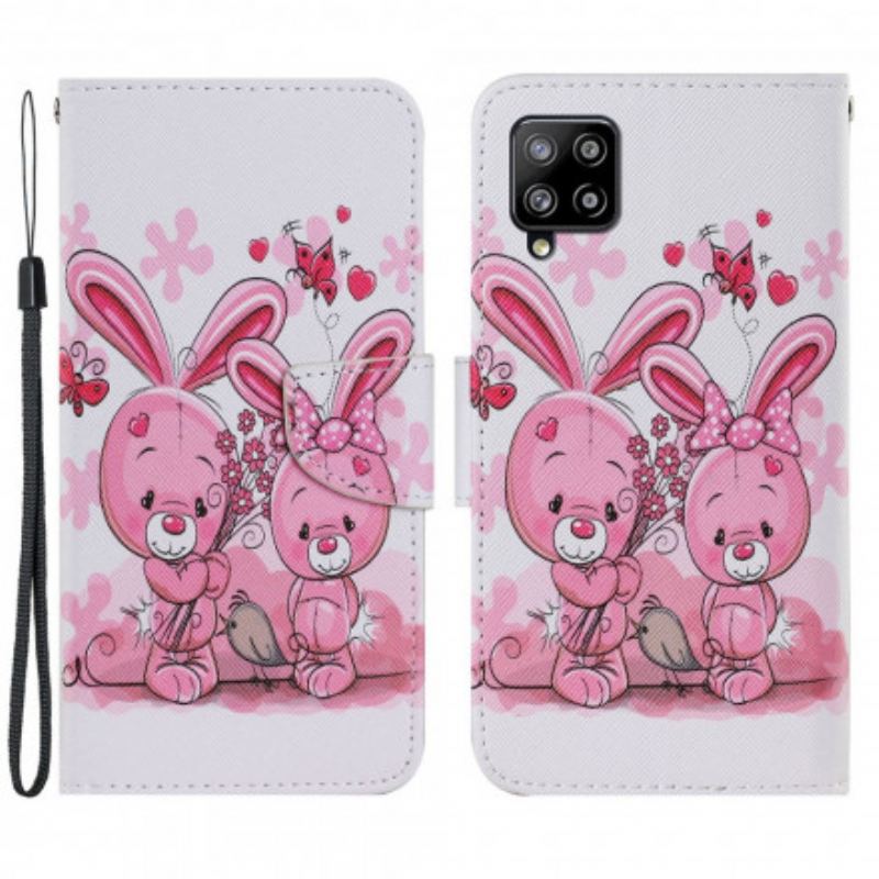 Capa Flip Para Samsung Galaxy A22 Coelhos