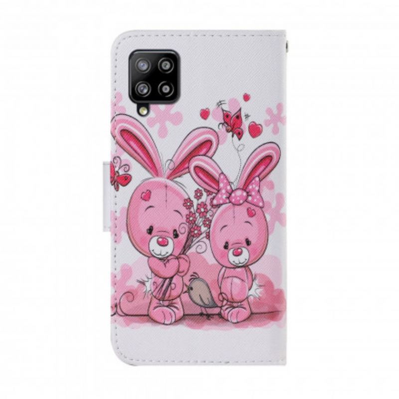 Capa Flip Para Samsung Galaxy A22 Coelhos