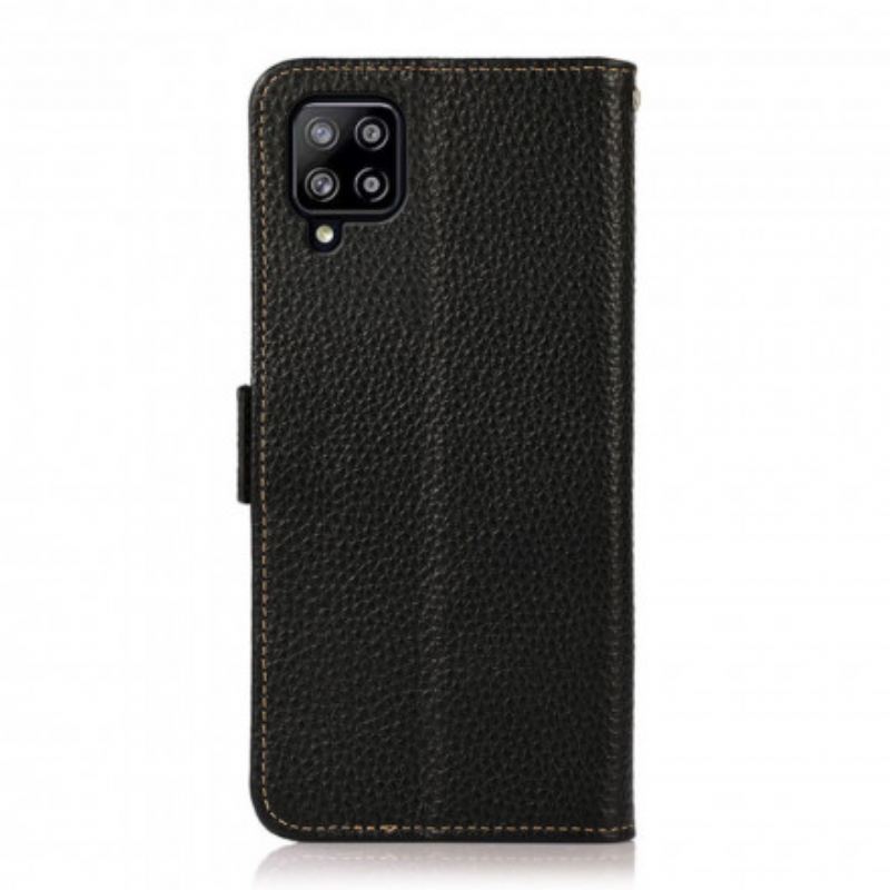 Capa Flip Para Samsung Galaxy A22 Couro De Lichia Khazneh Rfid