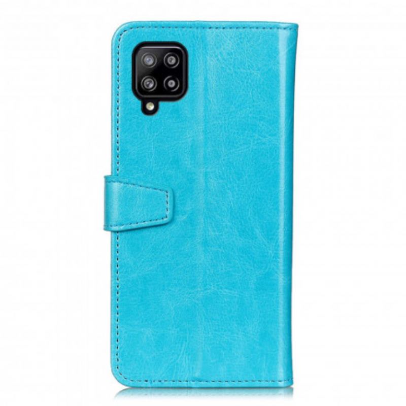 Capa Flip Para Samsung Galaxy A22 Efeito Couro Brilhante Simples