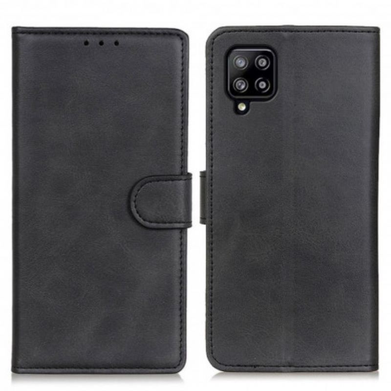 Capa Flip Para Samsung Galaxy A22 Efeito De Couro Fosco Retrô