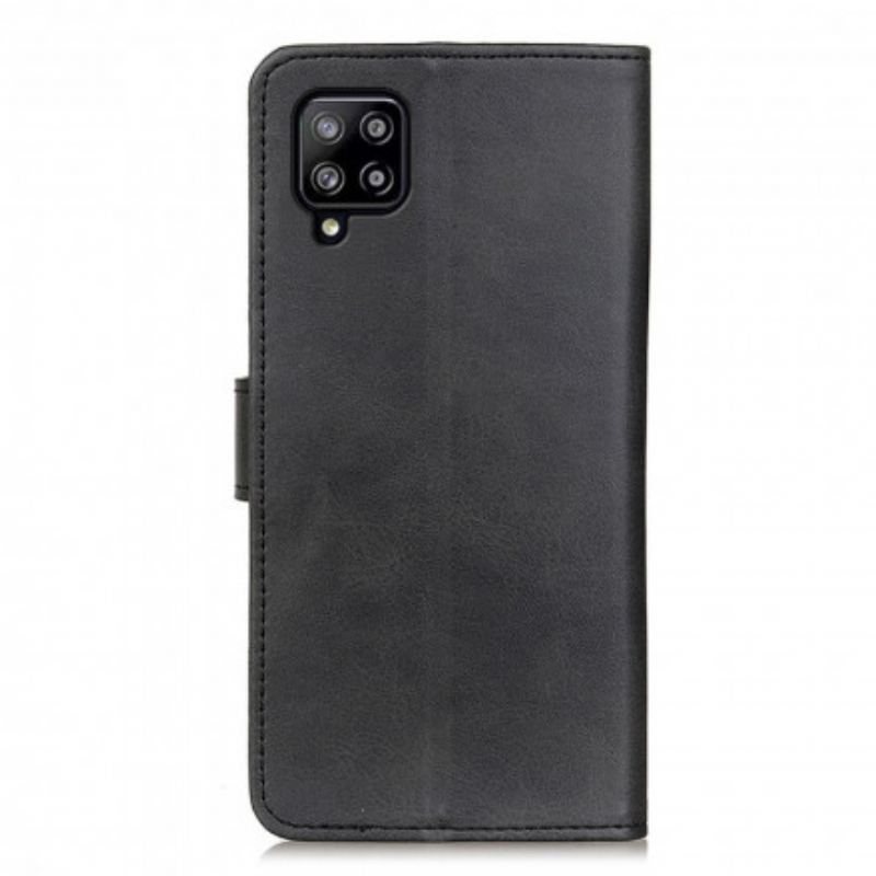 Capa Flip Para Samsung Galaxy A22 Efeito De Couro Fosco Retrô