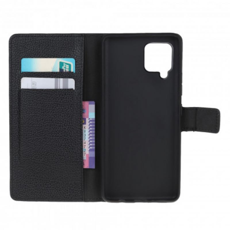 Capa Flip Para Samsung Galaxy A22 Efeito De Couro Granulado De Lichia