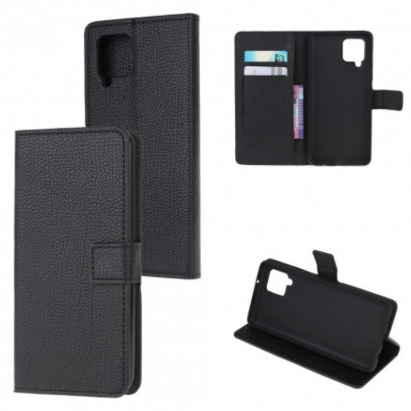 Capa Flip Para Samsung Galaxy A22 Efeito De Couro Granulado De Lichia