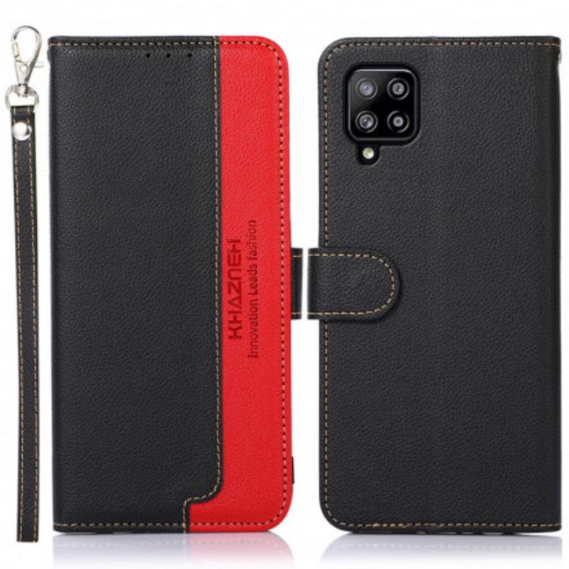 Capa Flip Para Samsung Galaxy A22 Estilo Lichia Rfid Khazneh