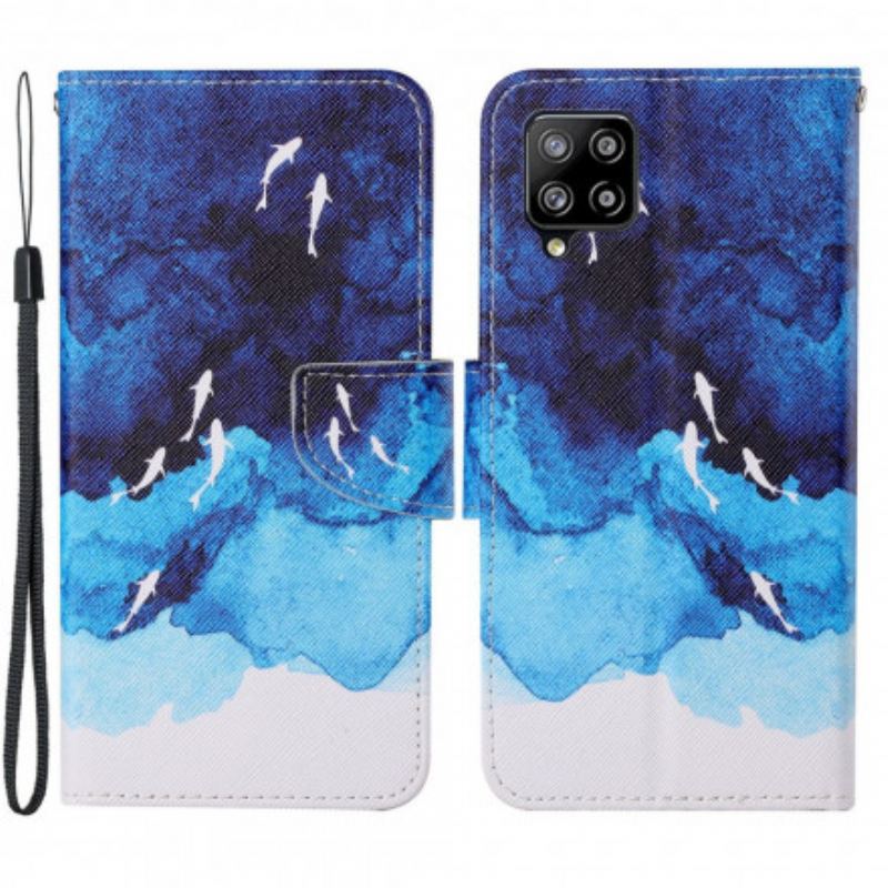 Capa Flip Para Samsung Galaxy A22 Mar Com Tanga