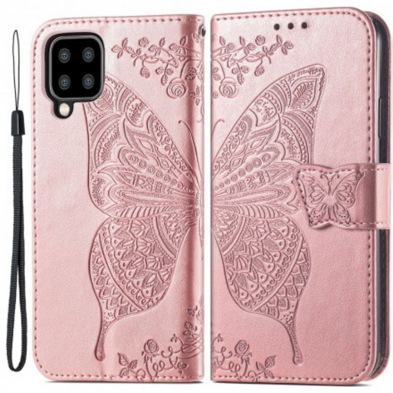 Capa Flip Para Samsung Galaxy A22 Meia Borboleta