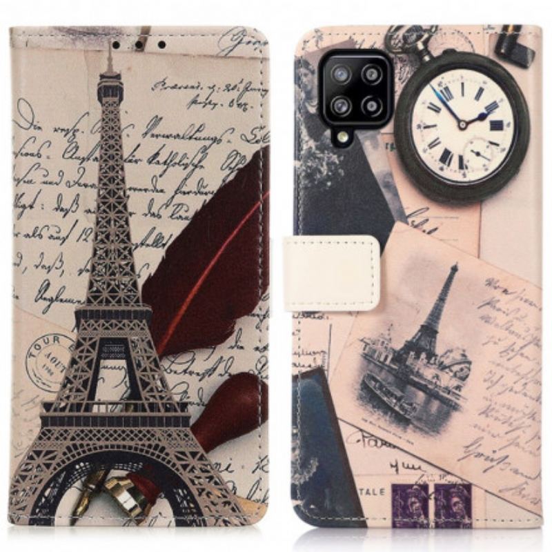 Capa Flip Para Samsung Galaxy A22 Torre Eiffel