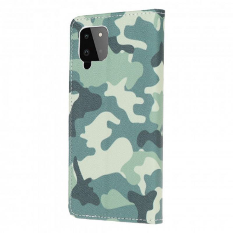 Capa Folio Para Samsung Galaxy A22 Camuflagem Militar