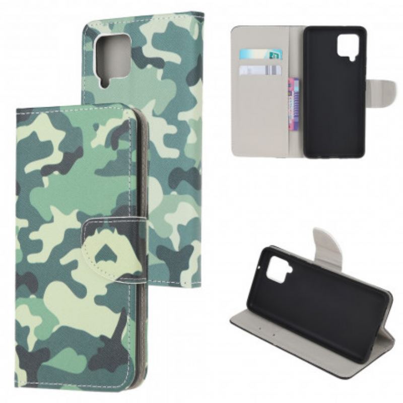 Capa Folio Para Samsung Galaxy A22 Camuflagem Militar