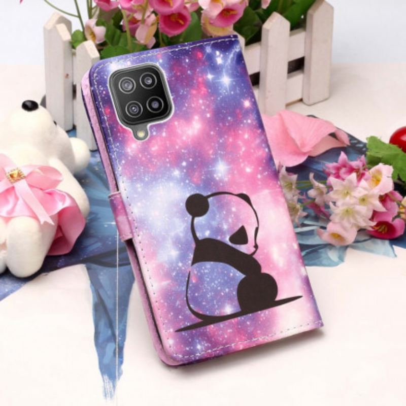 Capa Folio Para Samsung Galaxy A22 Galáxia Panda