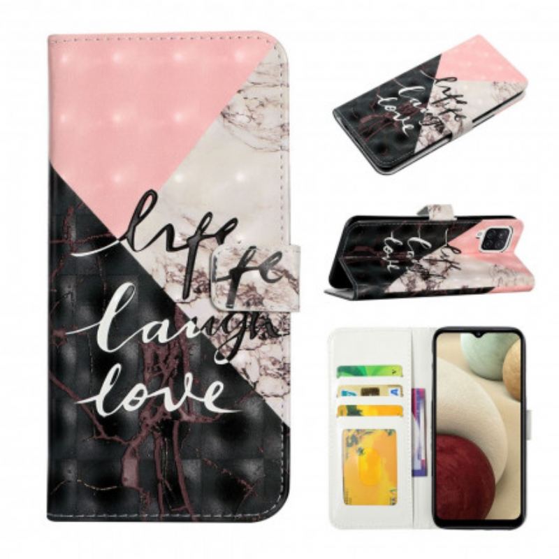 Capa Folio Para Samsung Galaxy A22 Vida Rir Amor