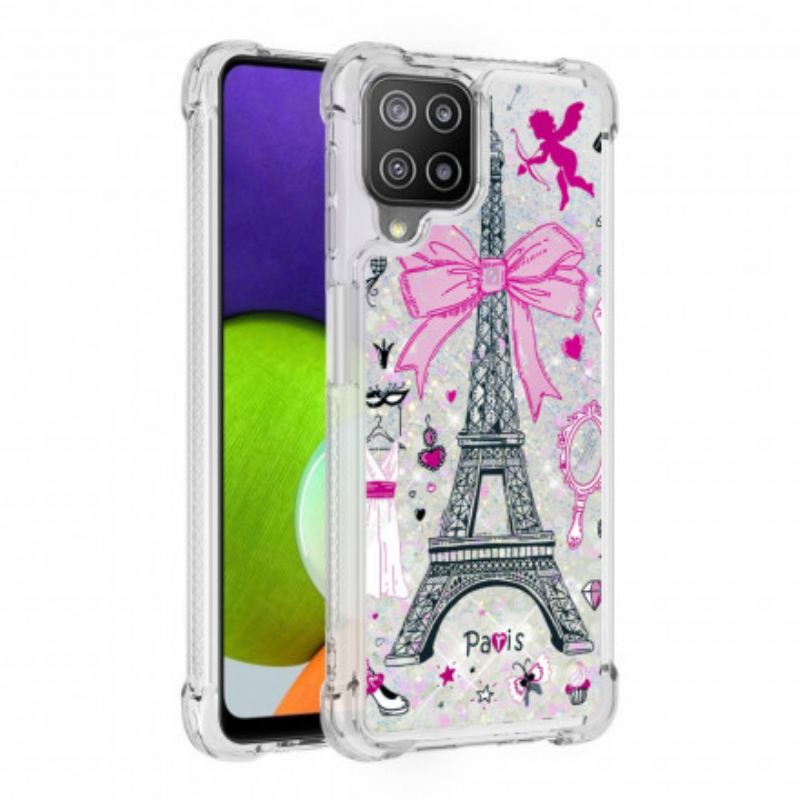 Capa Para Samsung Galaxy A22 As Lantejoulas Da Torre Eiffel