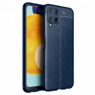 Capa Para Samsung Galaxy A22 Linha Dupla Efeito Couro Litchi