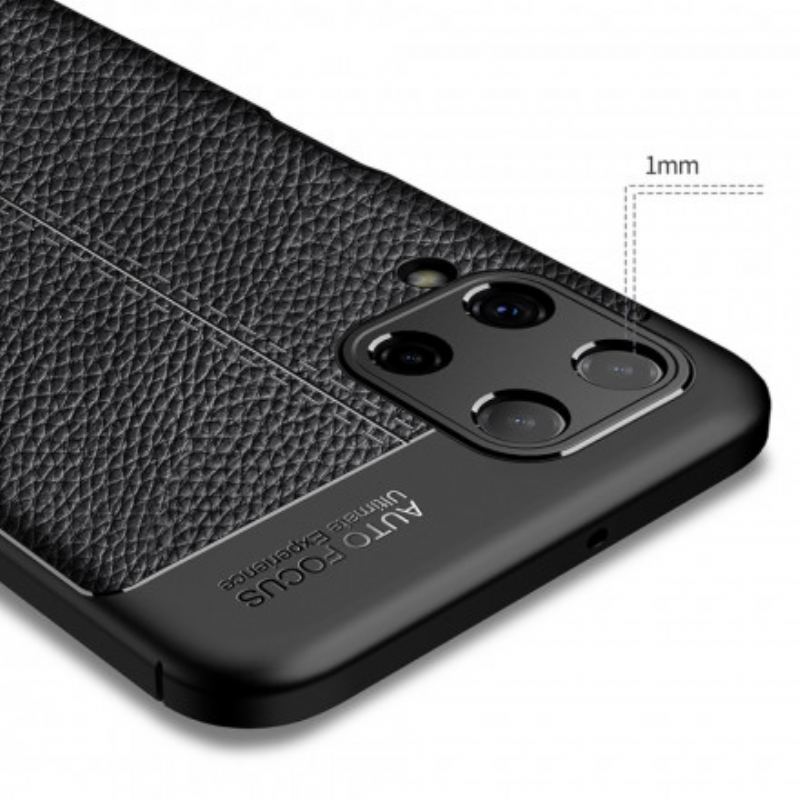 Capa Para Samsung Galaxy A22 Linha Dupla Efeito Couro Litchi