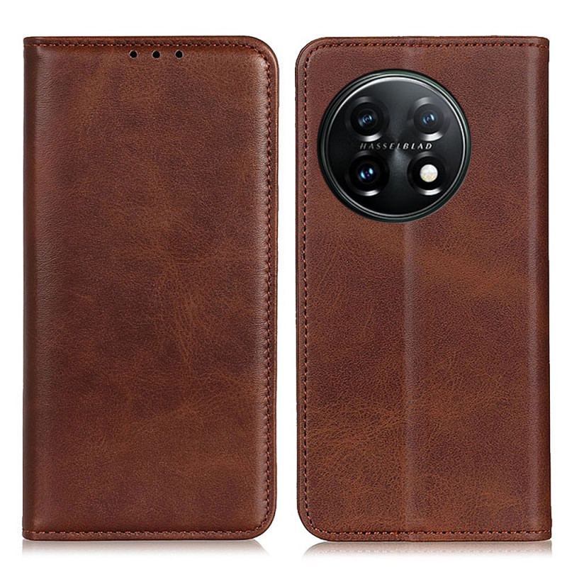 Capa De Celular Para OnePlus 11 5G Flip Couro Rachado Elegância