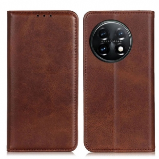 Capa De Celular Para OnePlus 11 5G Flip Couro Rachado Elegância