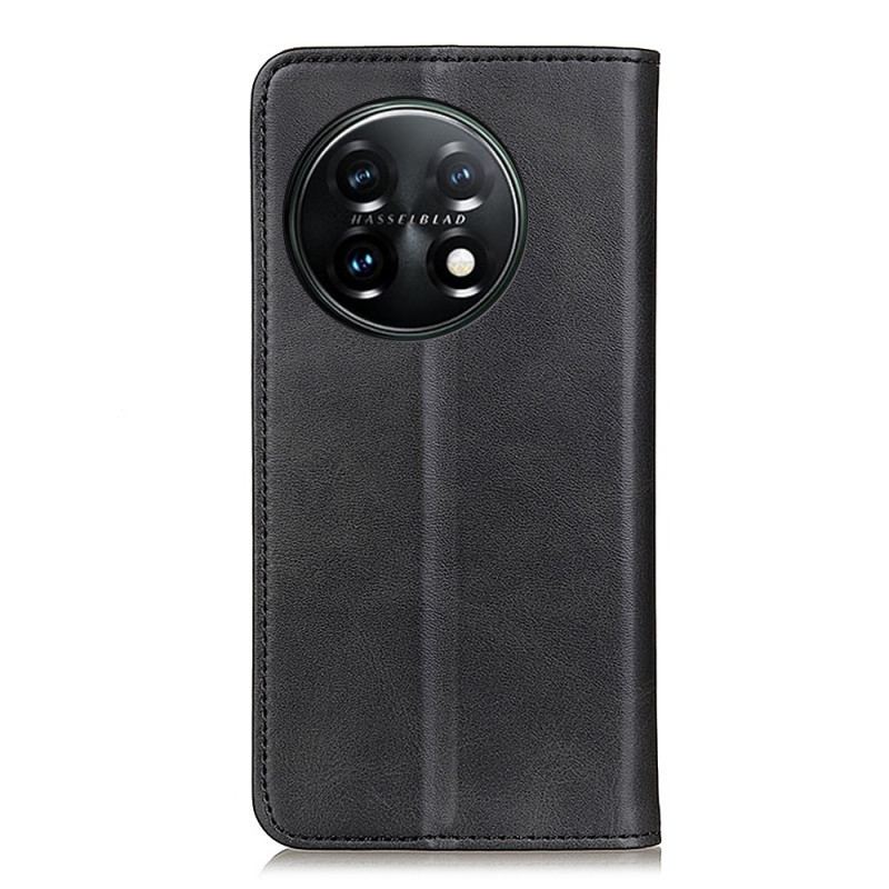 Capa De Celular Para OnePlus 11 5G Flip Couro Rachado Elegância