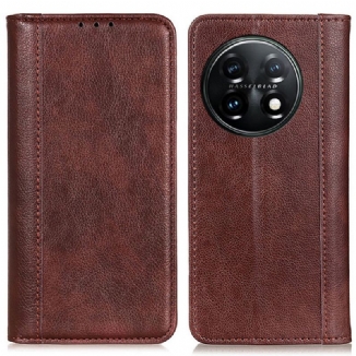 Capa De Celular Para OnePlus 11 5G Flip Elegante Couro Rachado