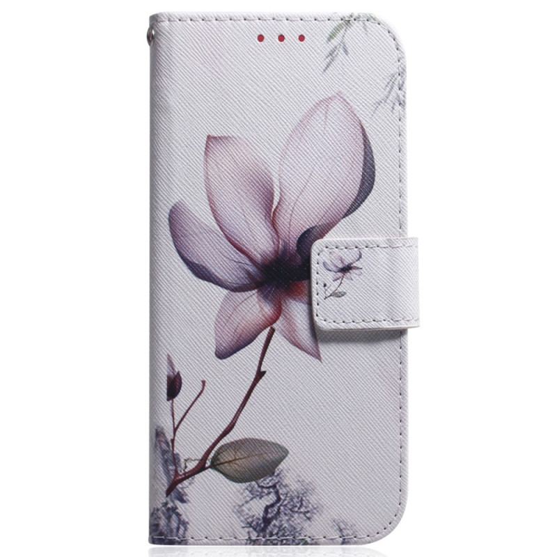 Capa De Couro Para OnePlus 11 5G Flor Rosa Empoeirado