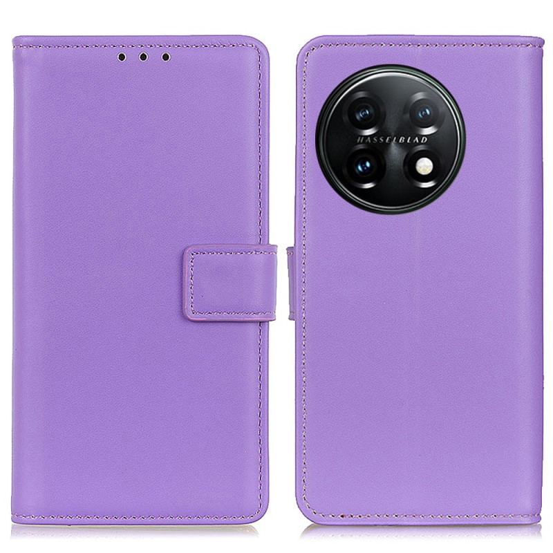 Capa De Couro Para OnePlus 11 5G Couro Sintético Liso