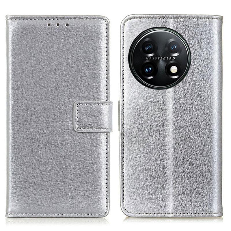 Capa De Couro Para OnePlus 11 5G Couro Sintético Liso