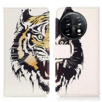 Capa De Couro Para OnePlus 11 5G Tigre Feroz