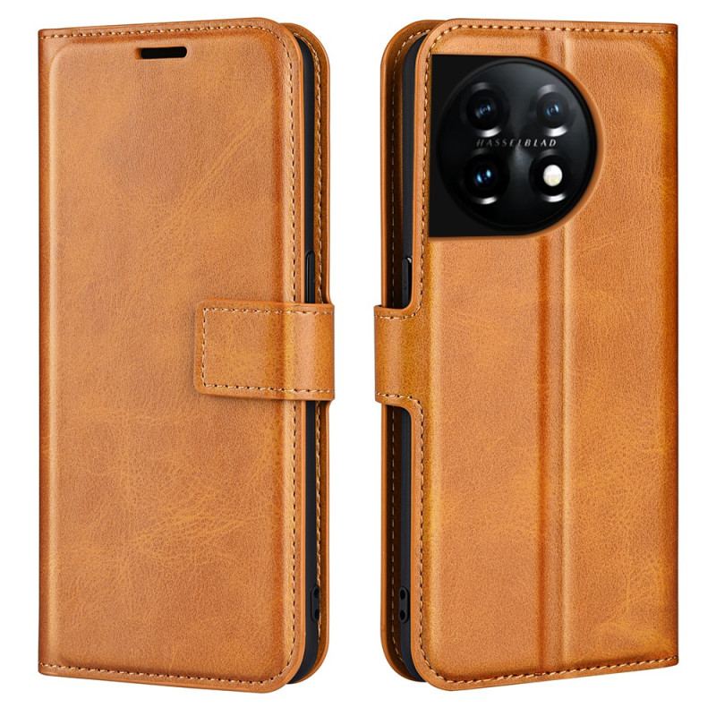 Capa Em Pele Para OnePlus 11 5G Efeito Couro Fino Extremo