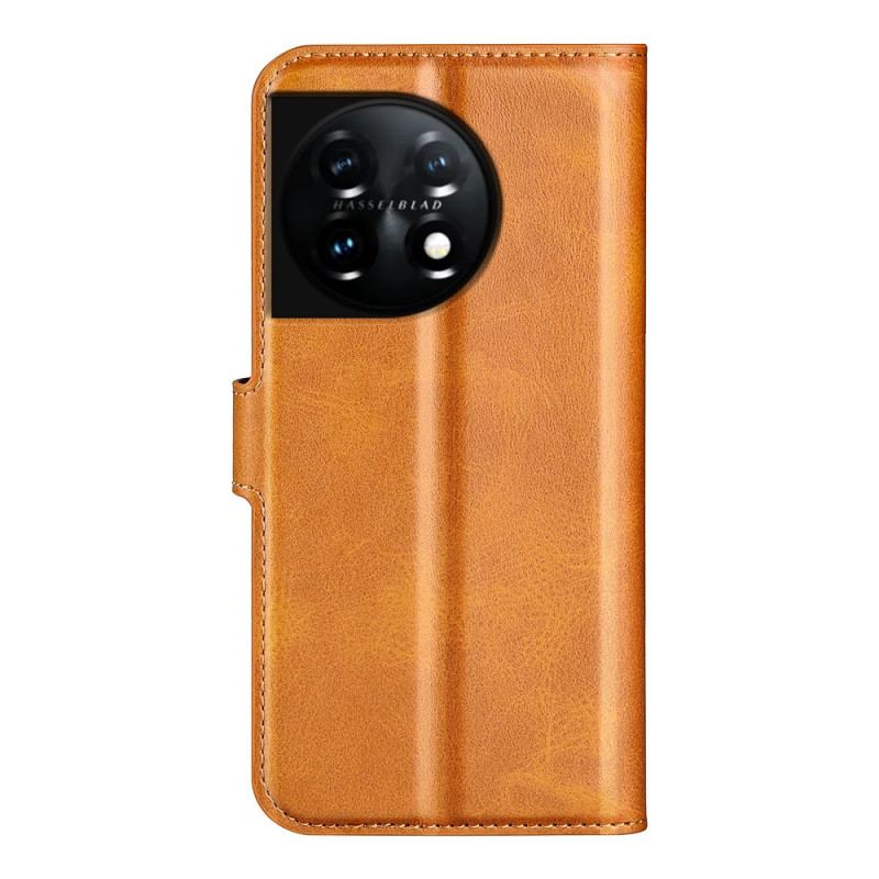 Capa Em Pele Para OnePlus 11 5G Efeito Couro Fino Extremo