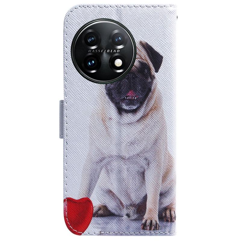 Capa Flip Para OnePlus 11 5G Cachorro Pug