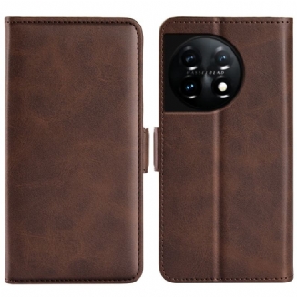 Capa Flip Para OnePlus 11 5G De Couro Aba Dupla