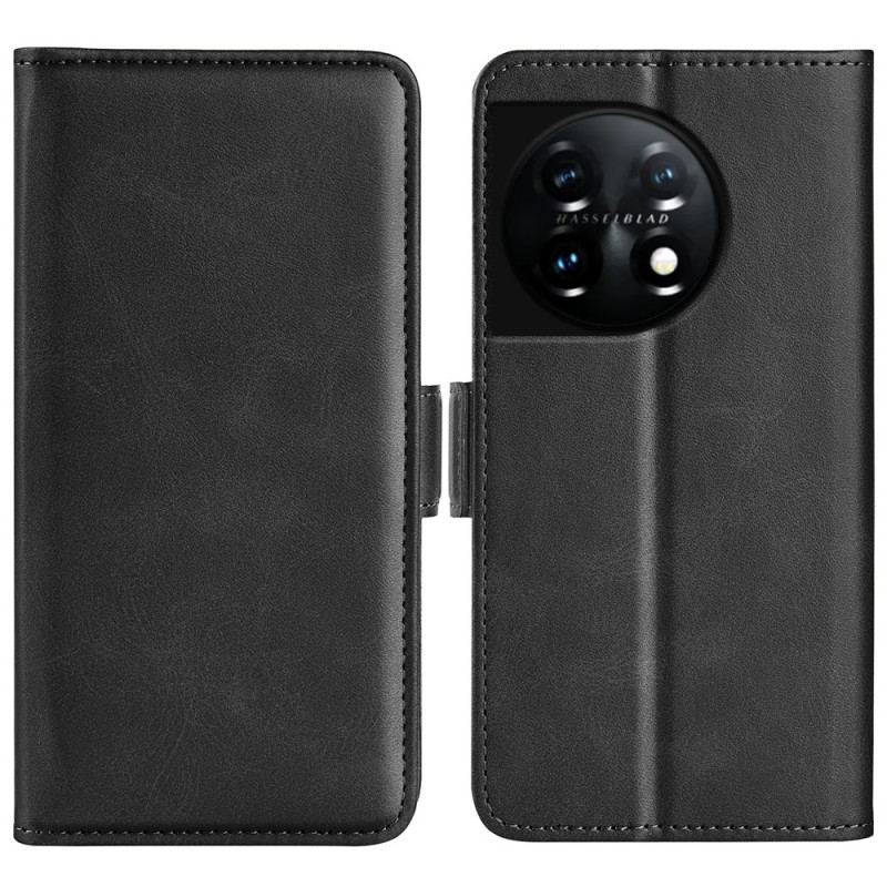 Capa Flip Para OnePlus 11 5G De Couro Aba Dupla