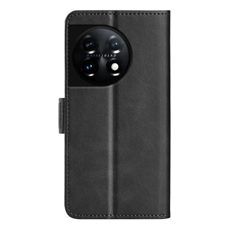 Capa Flip Para OnePlus 11 5G De Couro Aba Dupla