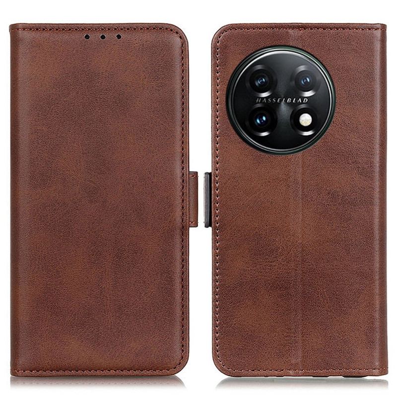 Capa Flip Para OnePlus 11 5G De Couro Aba Dupla