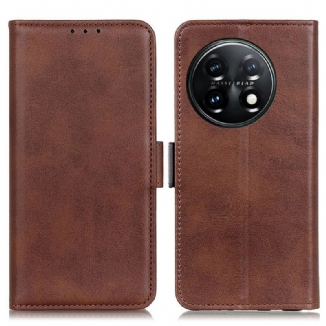 Capa Flip Para OnePlus 11 5G De Couro Aba Dupla