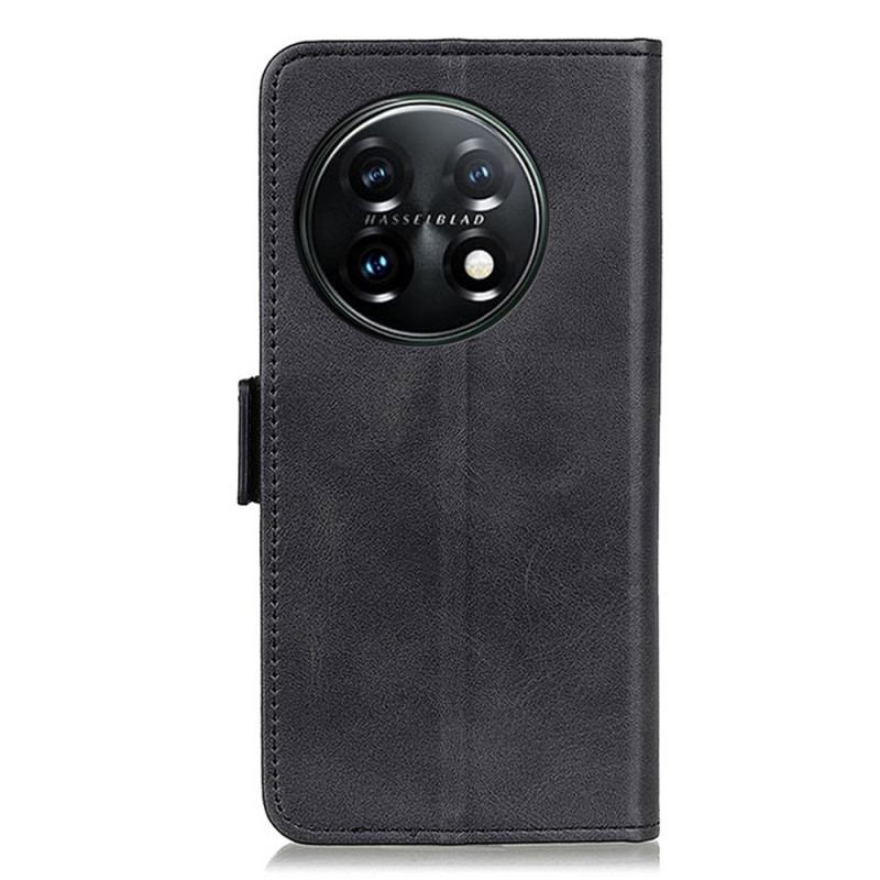 Capa Flip Para OnePlus 11 5G De Couro Aba Dupla