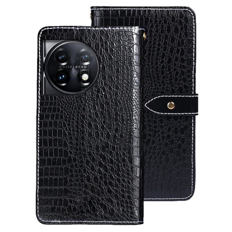 Capa Flip Para OnePlus 11 5G Crocodilo Idewei