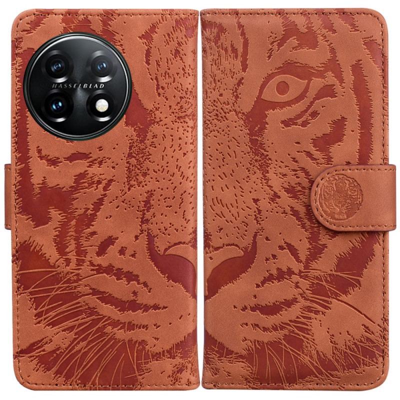 Capa Flip Para OnePlus 11 5G Pegada De Tigre