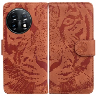 Capa Flip Para OnePlus 11 5G Pegada De Tigre