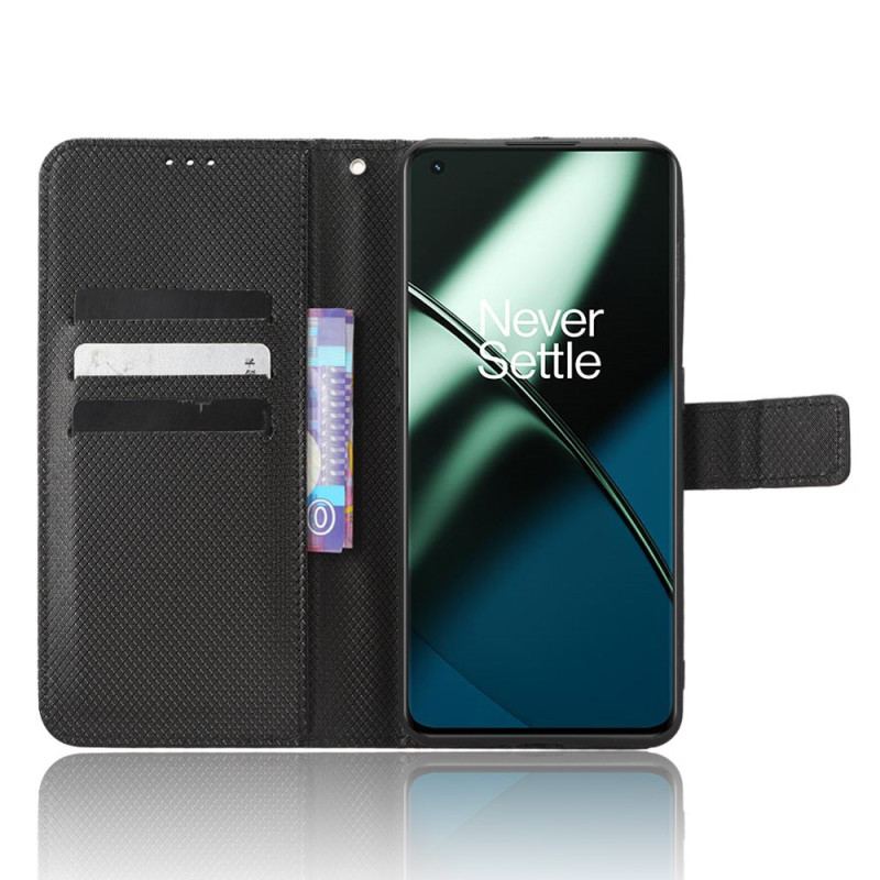 Capa Folio Para OnePlus 11 5G De Cordão Strappy Texturizado