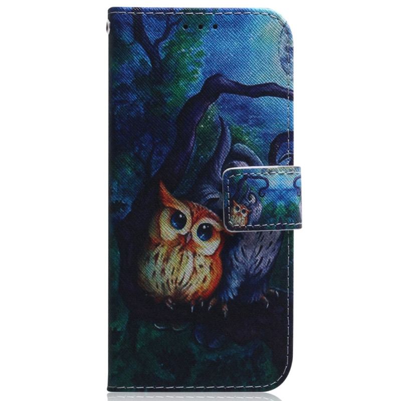 Capa Folio Para OnePlus 11 5G Pintura De Corujas