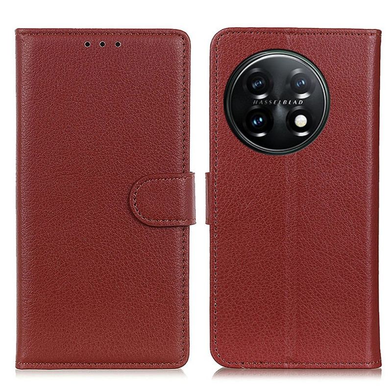 Capa Folio Para OnePlus 11 5G Textura Lichia