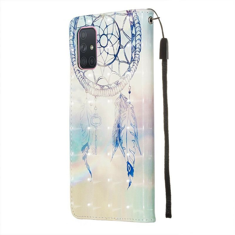 Capa De Couro Para Samsung Galaxy A71 Apanhador De Sonhos Aquarela