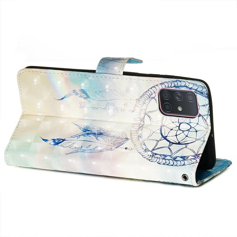 Capa De Couro Para Samsung Galaxy A71 Apanhador De Sonhos Aquarela