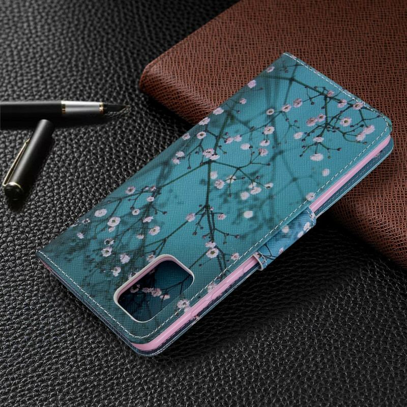 Capa De Couro Para Samsung Galaxy A71 Árvore Florida