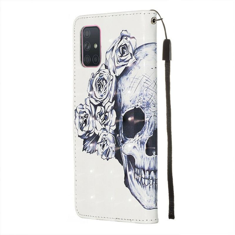 Capa De Couro Para Samsung Galaxy A71 Caveira Florida