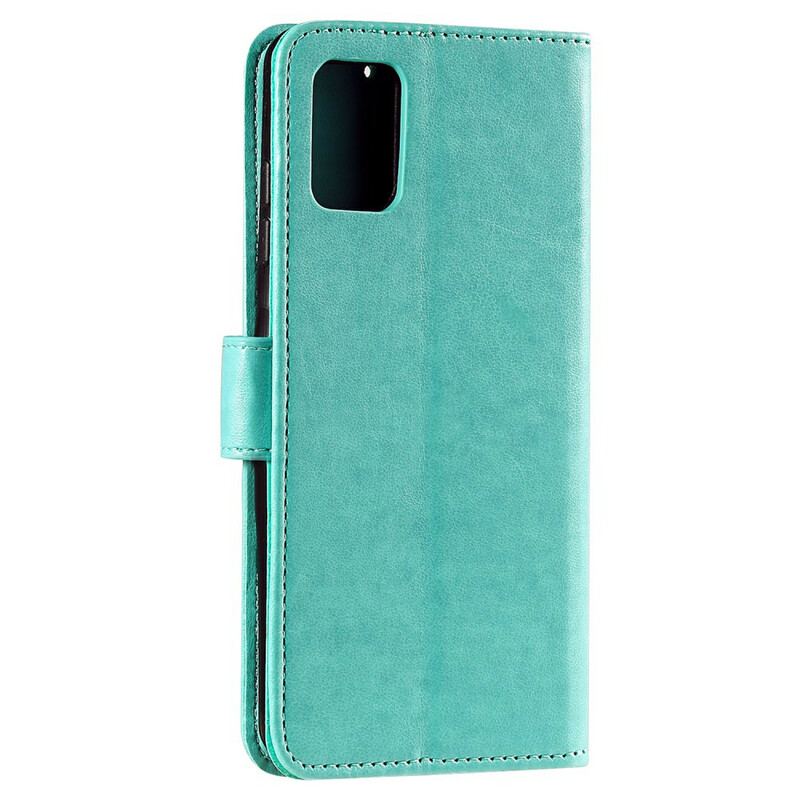 Capa De Couro Para Samsung Galaxy A71 De Cordão Corujas Amorosas Com Alça