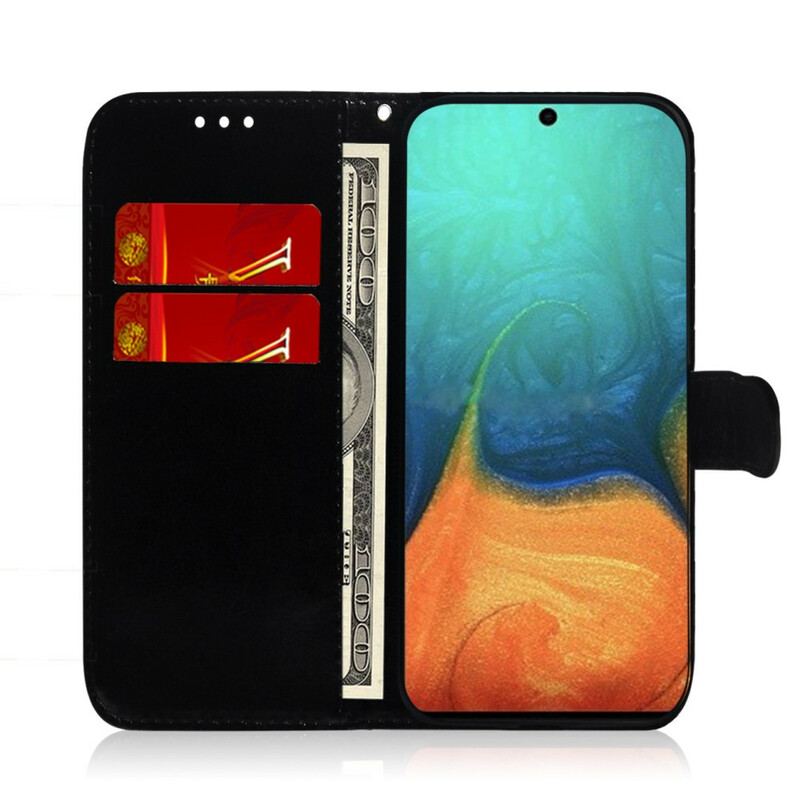 Capa De Couro Para Samsung Galaxy A71 Capa De Espelho De Couro Sintético